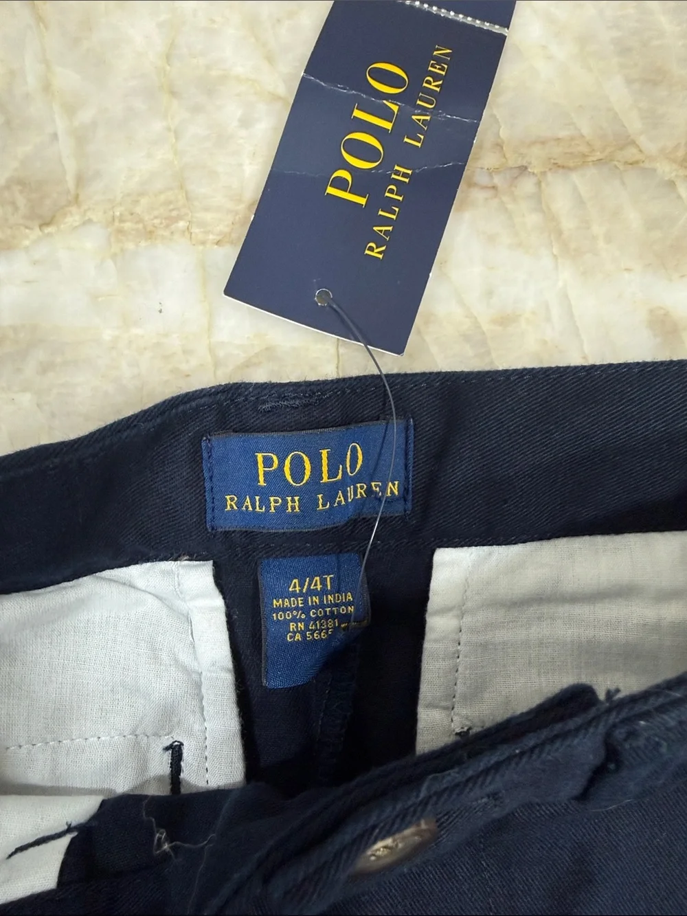 Ralph Lauren Navy Flat Front Men's Shorts